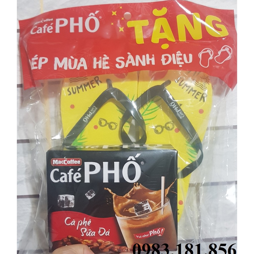 Tặng 1 đôi dép- CAFE PHỐ SỮA ĐÁ Hộp 10 gói* 24g