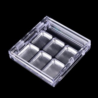 Hộp Rỗng 6 Ngăn Hình Vuông Đựng Son Môi / Phấn Mắt Kèm Bảng Màu