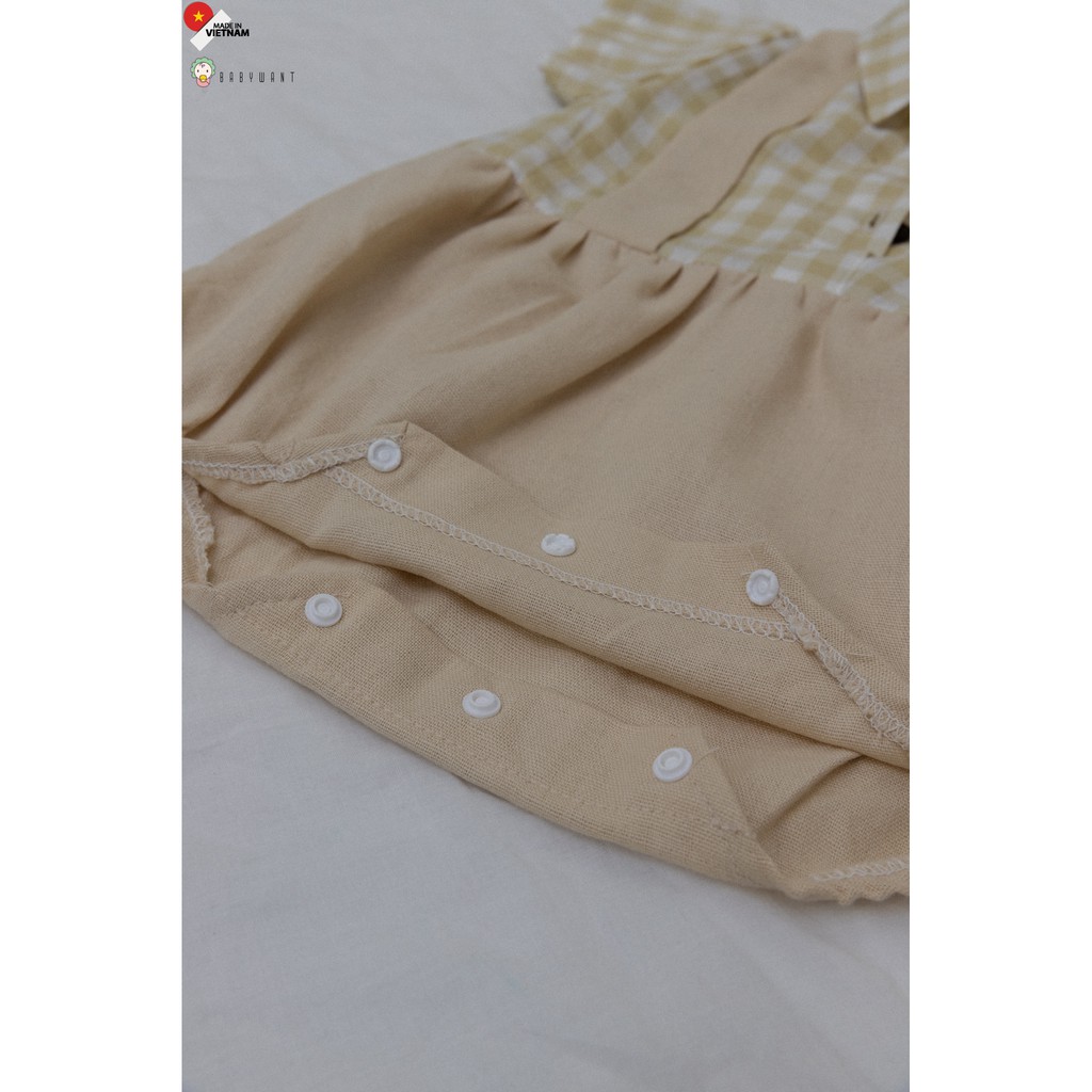 Bodysuit kẻ phối Linen cho bé từ 5 đến 13kg