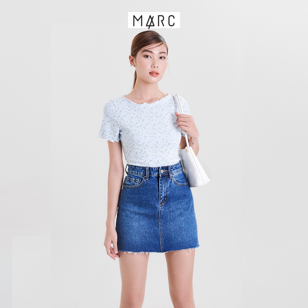 Áo thun nữ MARC FASHION họa tiết hoa viền chỉ màu FATN0701