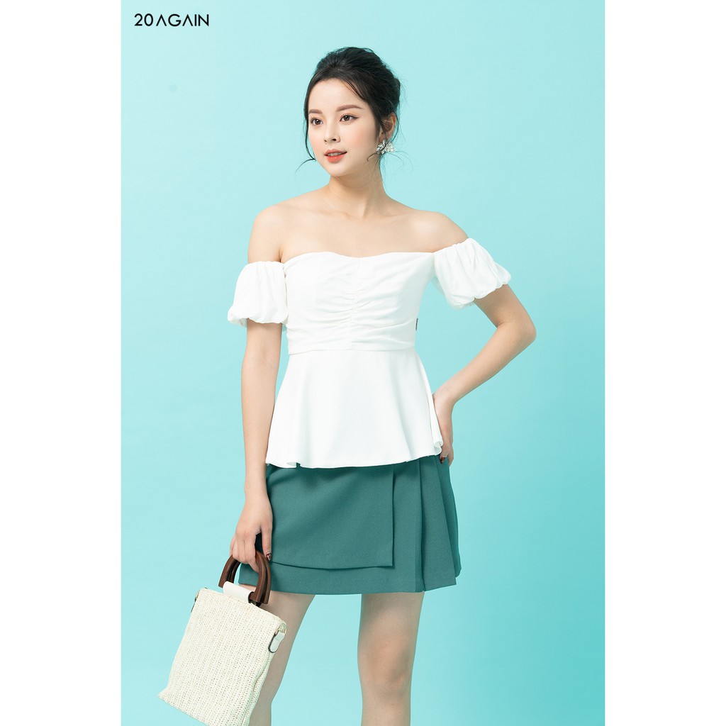 [Mã WABR20AG15 giảm 10% đơn 99K] Chân Váy A Vạt Chồng Xếp Ly 20Again, hàng thiết kế trẻ trung JAA1117 | BigBuy360 - bigbuy360.vn