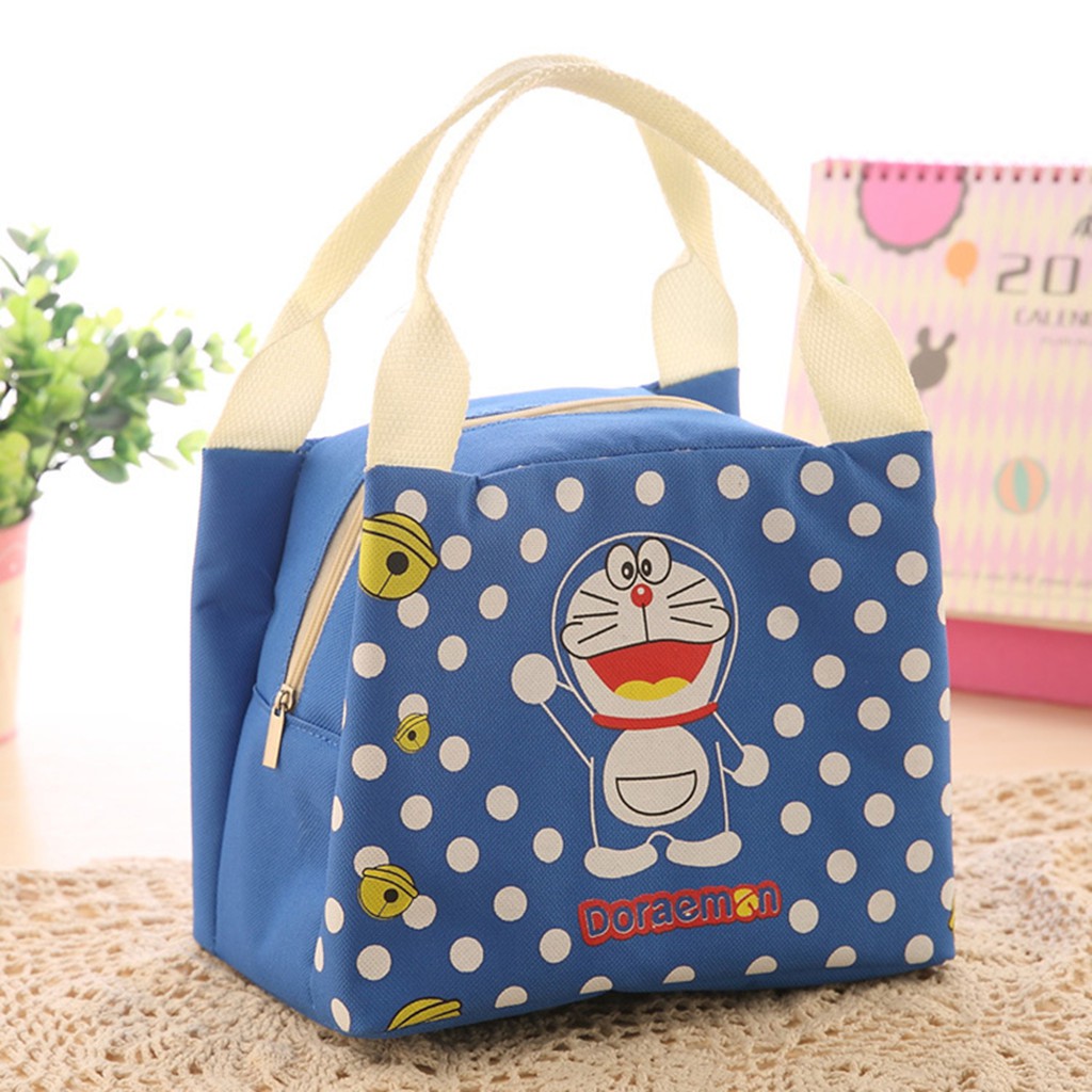 Túi Giữ Nhiệt Đựng Hộp Cơm Trưa Hình Hello Kitty Doraemon Stitch Totoro