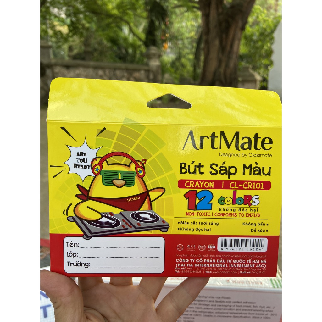 BÚT SÁP MÀU CRAYON 12 MÀU ARTMATE CL-CR101