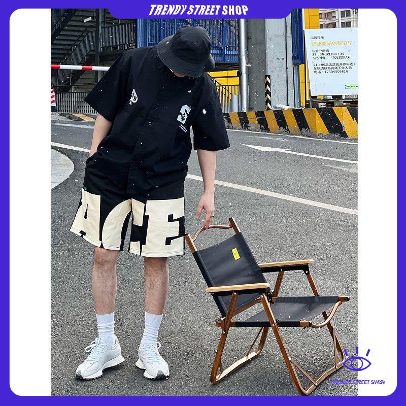 Quần Short Thể Thao In Chữ Phong Cách Hip Hop Đường Phố Năng Động