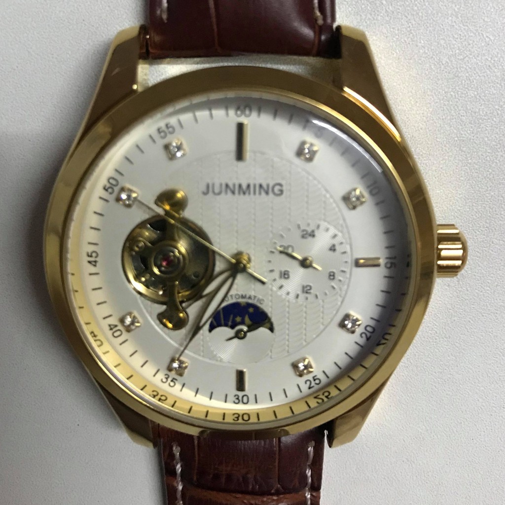 (HOT) ĐỒNG HỒ CƠ NAM AUTOMATIC CHÍNH HÃNG JUNMING DÂY DA CAO CẤP TẶNG KÈM VÒNG ĐEO TAY TỲ HƯU (ẢNH THẬT 100%) | BigBuy360 - bigbuy360.vn