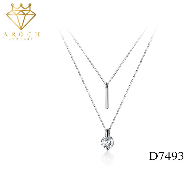 Dây chuyền bạc Ý s925 hai lớp sang trọng,quý phái D7493 - AROCH Jewelry