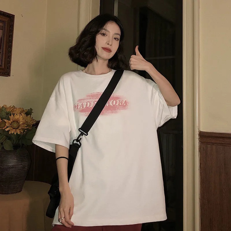 NRVP Áo Thun 100% Cotton Dáng Rộng Thời Trang Hàn Quốc Cho Nữ