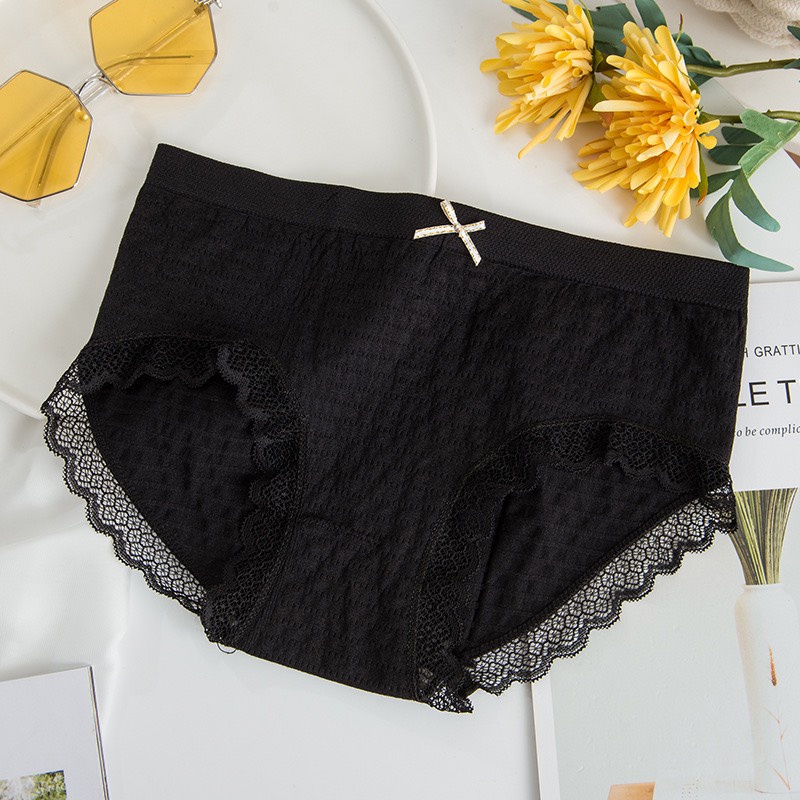 Quần Lót Nữ Cotton Dệt Kim thoáng mát đính nơ xinh tôn vòng 3 gợi cảm QL182 (bầu bí nhỏ bon chen)