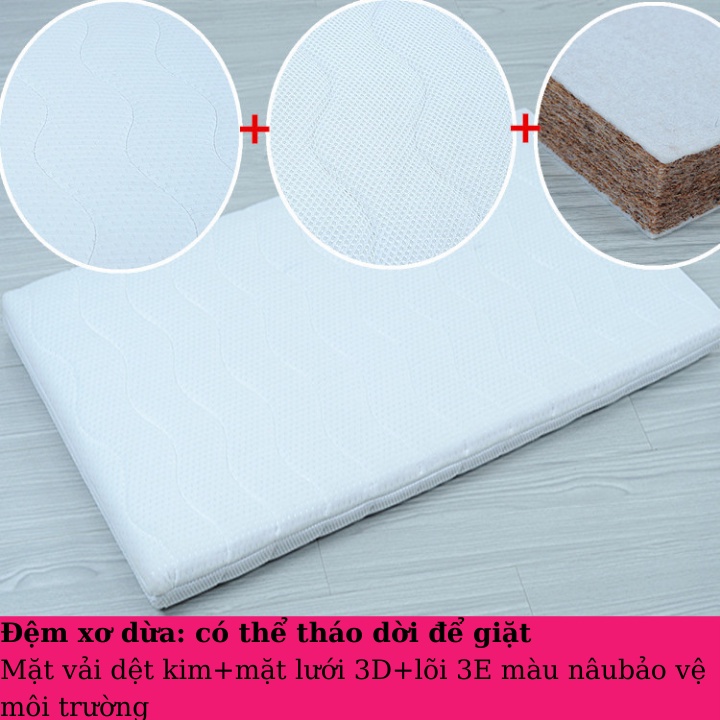 Nệm cho bé  chất liệu xơ dừa an toàn, Đệm cũi cho bé bảo vệ và định hình cột sống non nớt bé- Kiwi.baby.shop