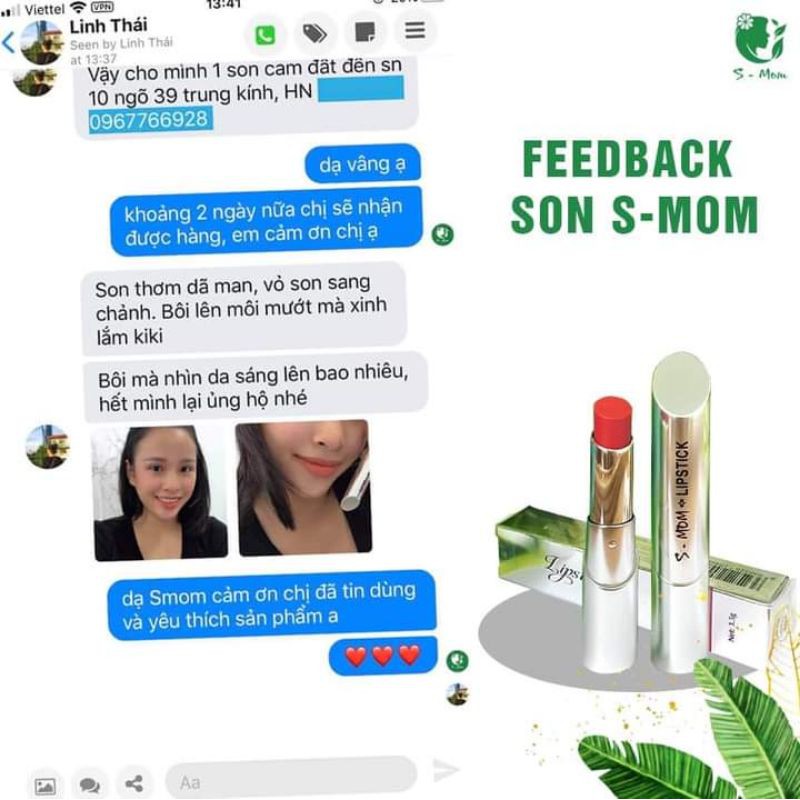 Son Lụa S.mom Son Không Chì Cho Mẹ Bầu