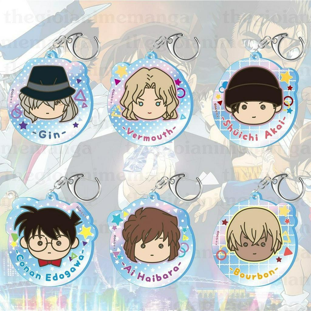 Móc khóa DETECTIVE CONAN Thám Tứ Lừng Danh ver VẼ TRÒN keyring mica acrylic in hình anime chibi xinh xắn