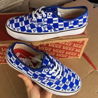 Giày vans superme xanh