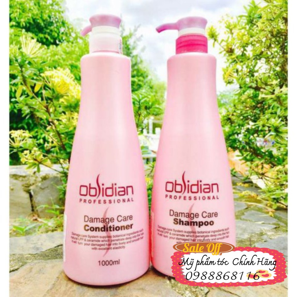 Gội xả obsidian damage tái tạo tóc hư tổn 1000ml CHÍNH HÃNG