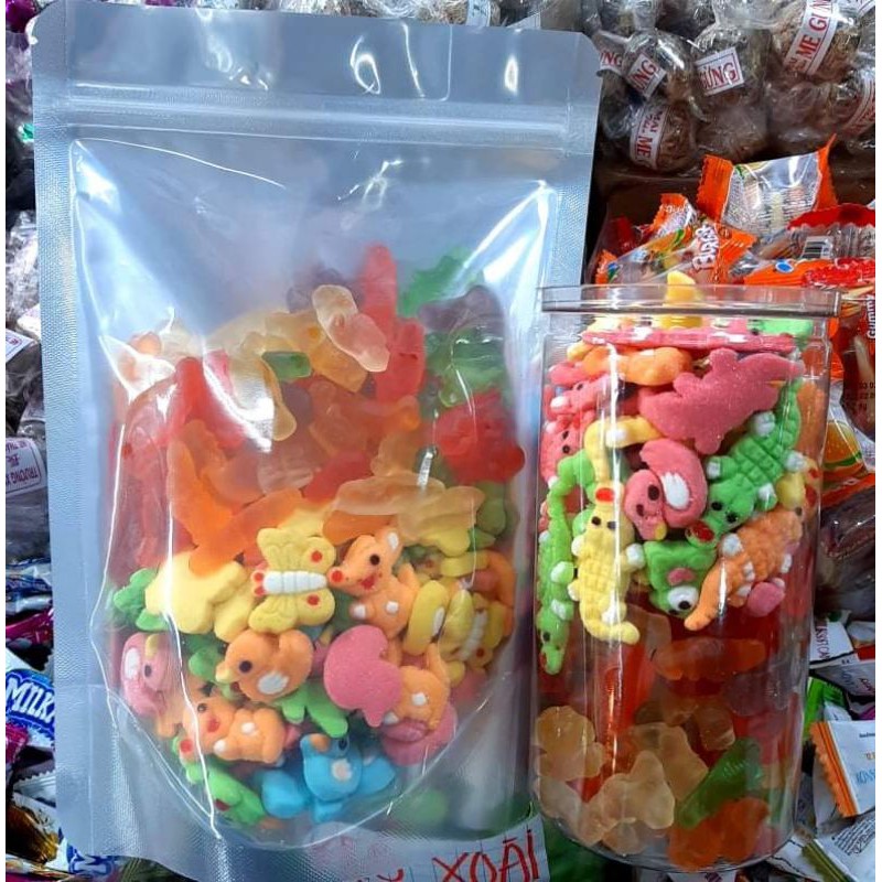 MIX 2 LOẠI : KẸO DẺO CÁ SẤU CON THÚ VÀ DẺO CHIP CHIP THƠM NGON