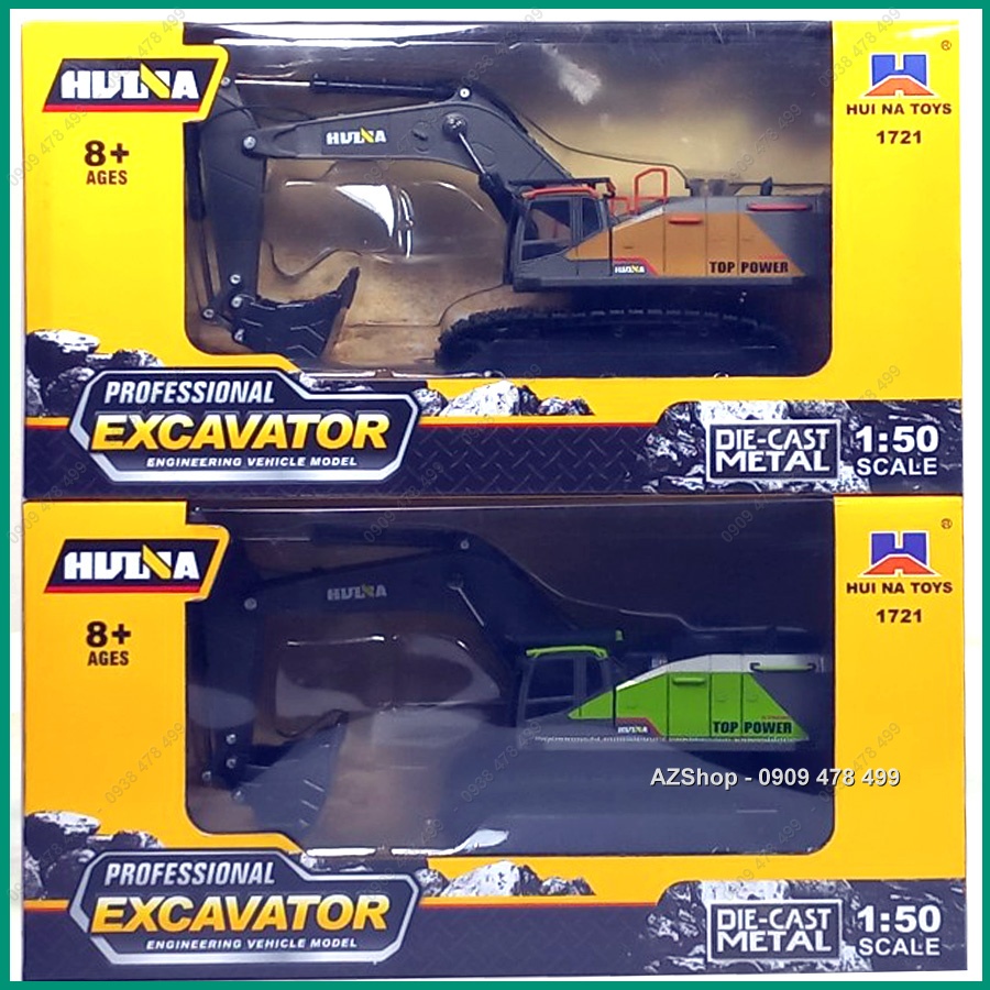 Mô Hình Kim Loại Xe Xúc - Múc Đào Công Trình Bánh Xích Tỉ Lệ 1:50 - HuiNa