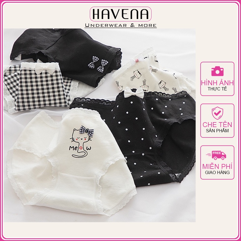 Quần Lót Nữ Cute Cotton Dễ Thương Kháng Khuẩn HAVENA QC14