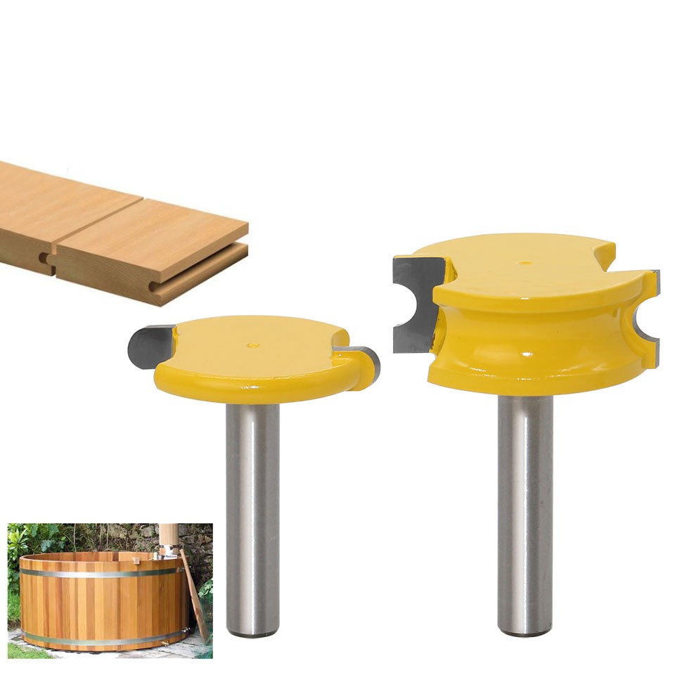 Bộ 2 mũi phay gỗ mũi soi ghép ván mộng bán nguyệt cốt 8mm