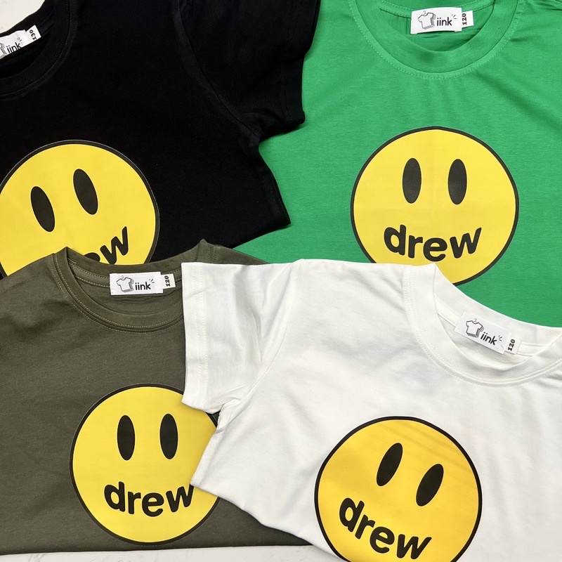 Áo phông mặt cười D rew chất cotton mềm thoáng cho bé Tiink Store
