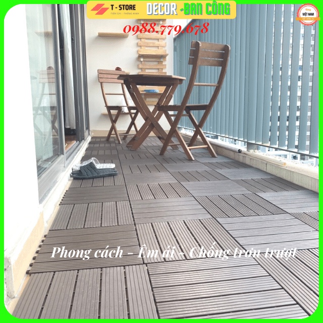 Vỉ nhựa lót sàn ban công T.Store - Tấm Lót Sàn nhà vệ sinh, sân thượng, sân vườn, quán cafe...
