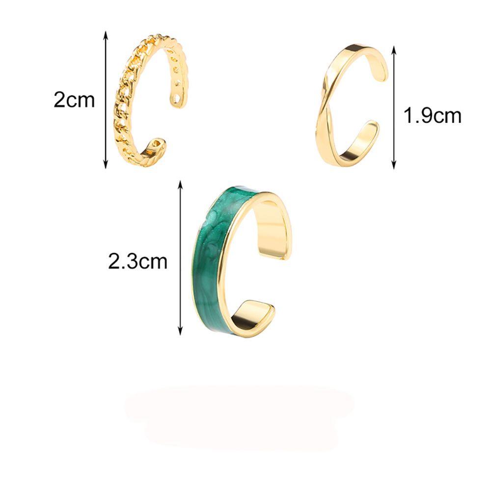 Bộ 3 / 5 Nhẫn Hở Hình Trái Tim Có Thể Điều Chỉnh Kích Thước|Vòng Tay Hợp Kim Unisex Thời Trang