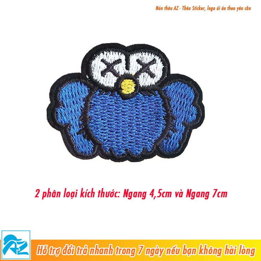 Patch vải thêu hình Kaws - Sticker Logo ủi quần áo balo Kaw S100