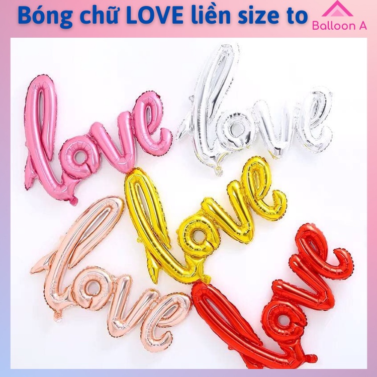 Bóng bay chữ Love liền size to trang trí phòng cưới, trang trí sinh nhật (65x105cm)