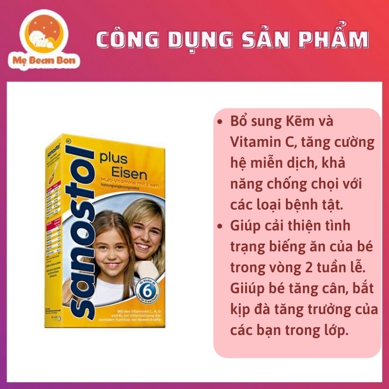 vitamin tổng hợp sanostol số 6 460ml của đức cho bé Phù hợp cho bé trên 6 tuổi