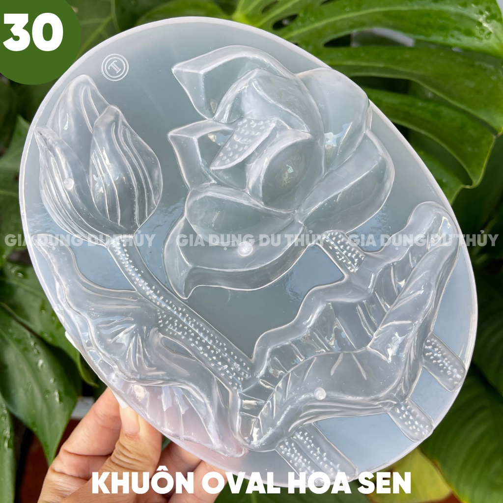 Khuôn rau câu 3d lớn tròn 20 cm, oval 21cm, hình hoa hồng, happy birthday, hoa sen, cá chép, trái tim, song hỷ, con ngựa