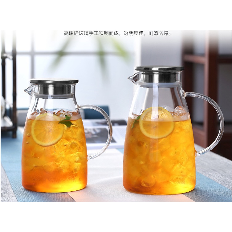 (SẴN)  Bình nước vân dập kiểu Nhật, thủy tinh chịu nhiệt k chì Borosilicate - Hàng cao cấp xuất châu Âu