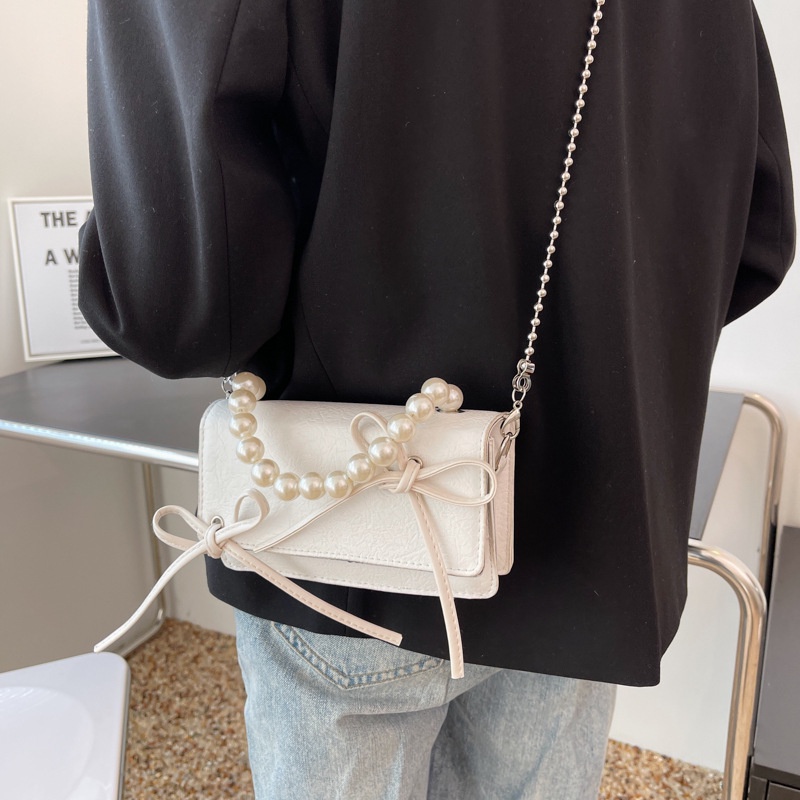 Túi đeo chéo vai IELGY đính hạt ngọc trai giả thời trang dành cho nữ