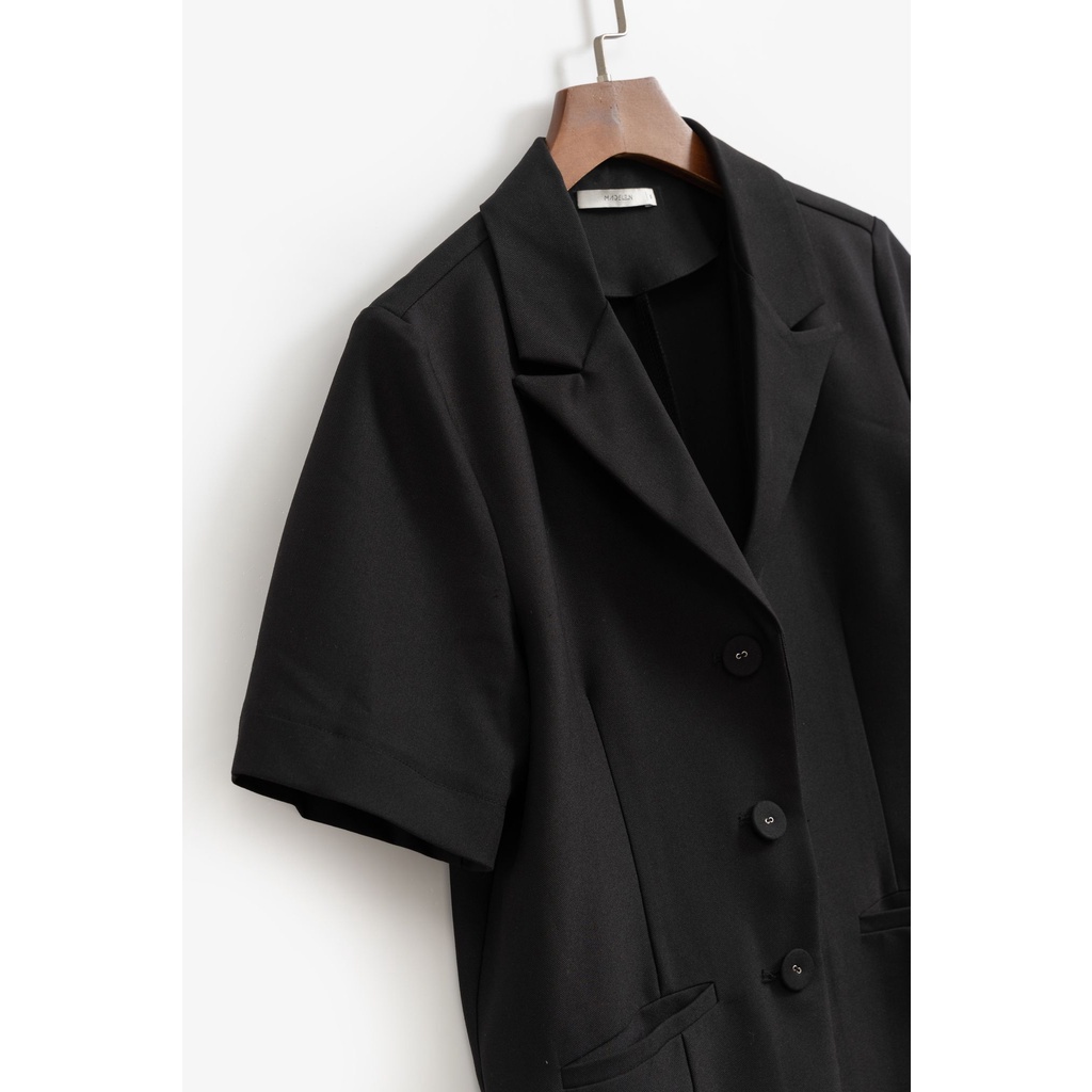 Áo blazer ngắn tay MADELEN màu trơn dáng basic