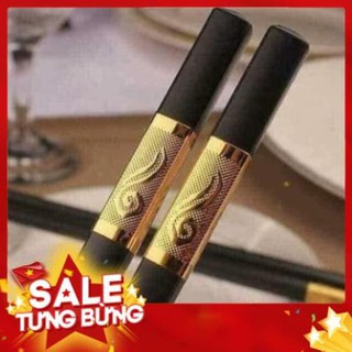 Combo 10 đôi đũa hợp kim khảm vàng chống mốc chống trơn tiện lợi BHGT