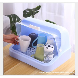 Khay úp ly cốc Việt nhật có nắp đậy chống bui bẩn, côn trùng MS 1355 Giá úp bình sữa, núm ti cho bé