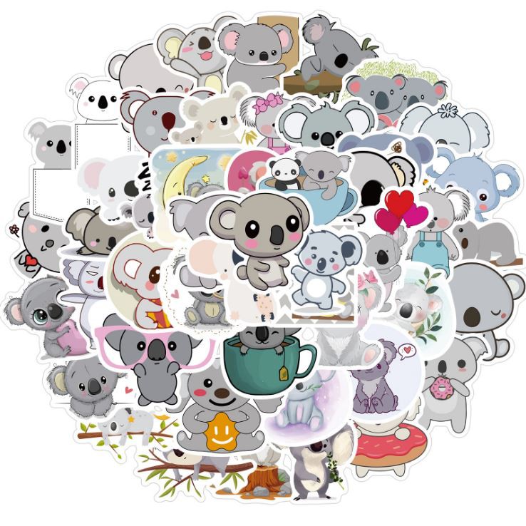 Sticker KOALA nhựa PVC không thấm nước, dán nón bảo hiểm, laptop, điện thoại, Vali, xe, Cực COOL #154