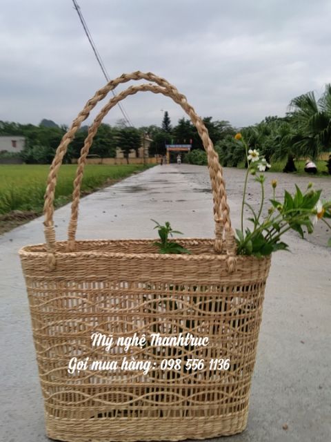 Làn cói đi chợ đan lượn sóng