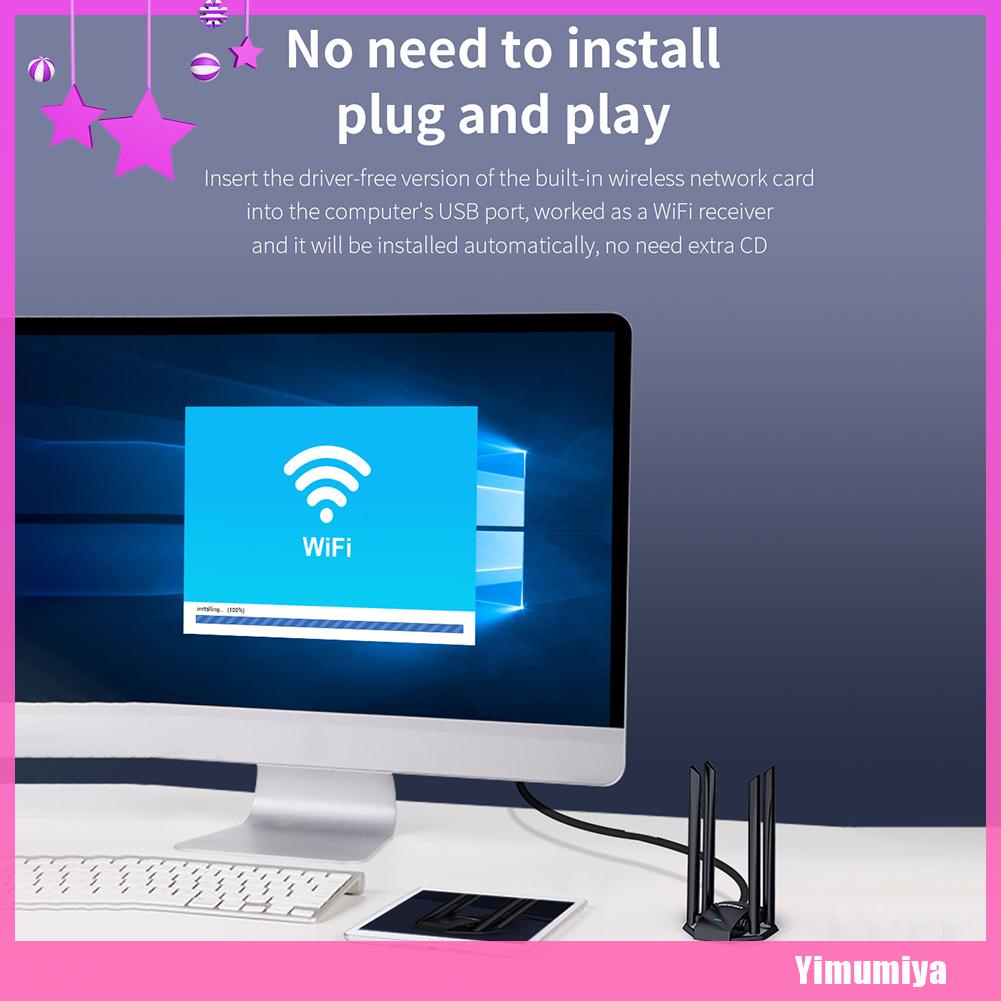 Thiết Bị Nhận Tín Hiệu Wifi Không Dây Comfast Cf-Wu785Ac 1300m Usb 3.0 4 Ăng Ten | BigBuy360 - bigbuy360.vn