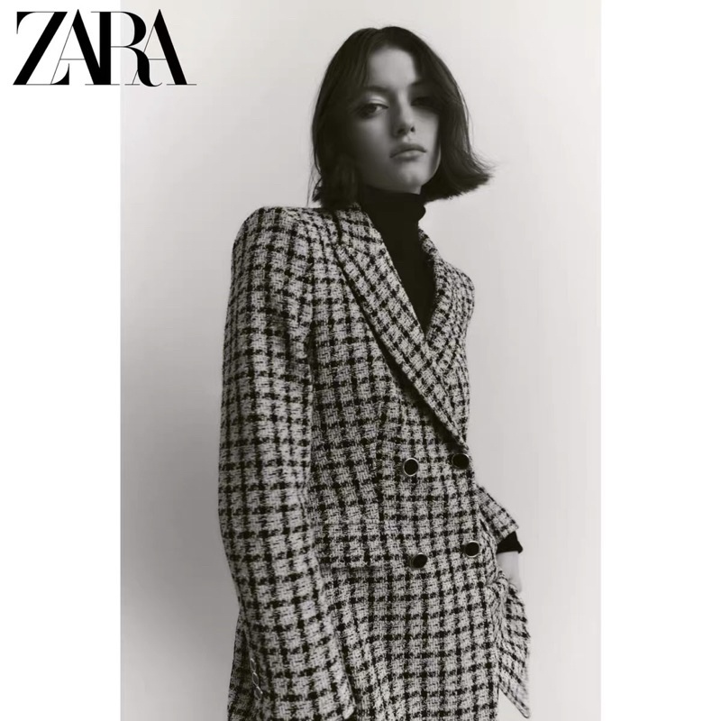 Order áo khoác ZARA auth tuồn mùa đông mới của phụ nữ kẻ sọc dáng dài giản dị | BigBuy360 - bigbuy360.vn