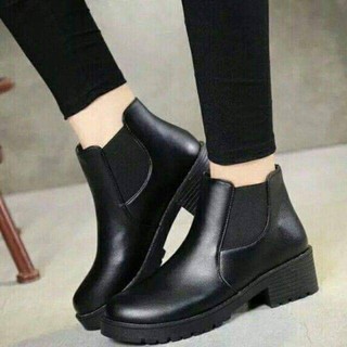HOT - Bốt Trơn Cổ Ngắn Da Lỳ 3p
