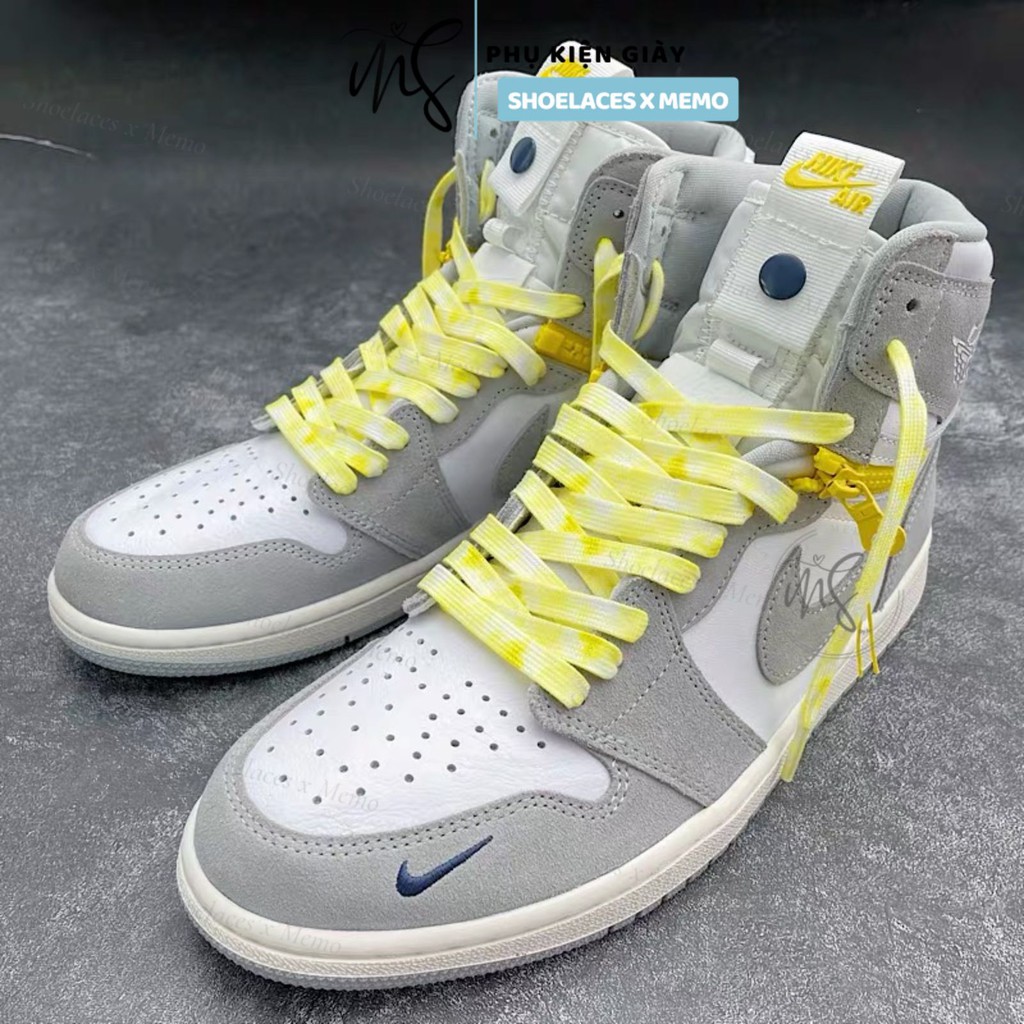 Dây Giày Loang Màu Tie Dye Yellow Dùng Cho AF1 AJ1 Màu Vàng Kem