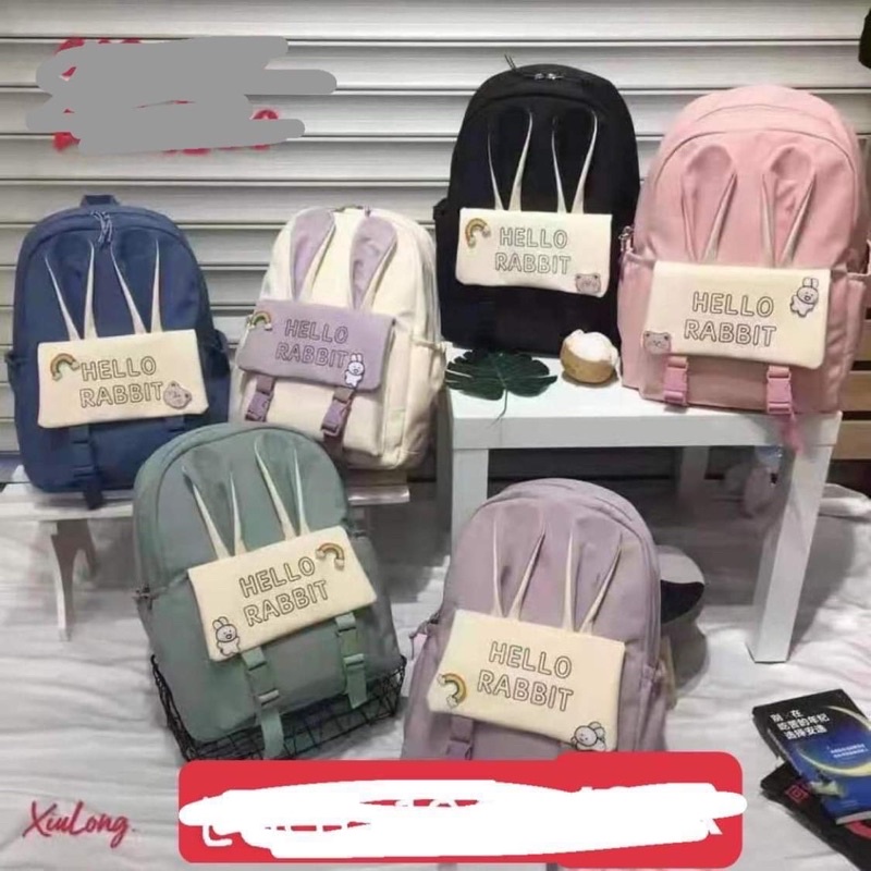 Balo Thỏ Rabit + tặng kèm stick cài cute