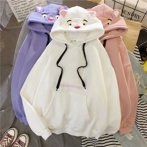 HOODIE_ ÁO KHOÁC NỈ BÁO HỒNG CUTE LẠC LỐI