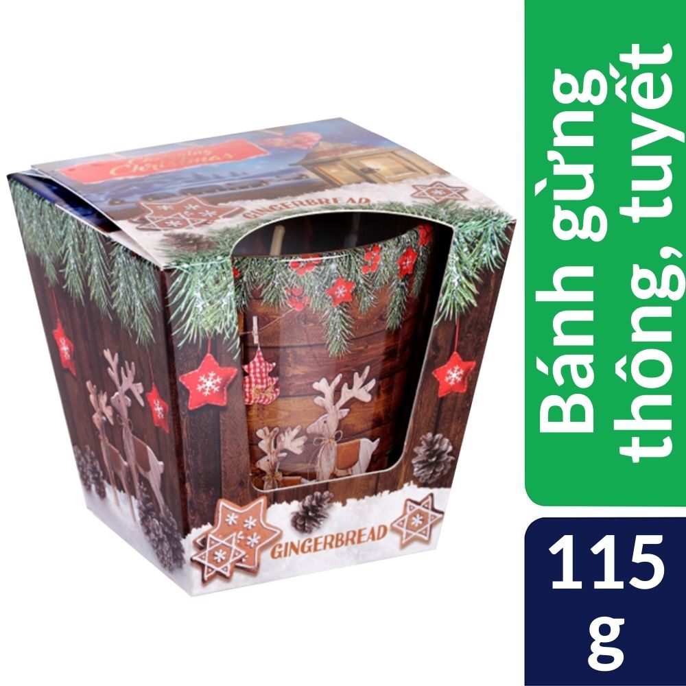 Ly nến thơm khử mùi Bartek Charming Christmas 115g QT028491 - bánh táo nướng, nến thơm phòng (giao mẫu ngẫu nhiên)