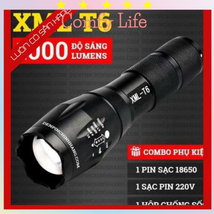Đèn pin siêu sáng bóng led xml t6 police bin mini cầm tay chống nước tự vệ chuyên dụng -KSHN