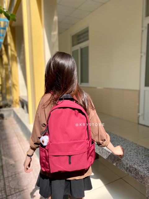 Balo nữ đi học thời trang WINDY cao cấp trơn basic đẹp phong cách Hàn Quốc BL03