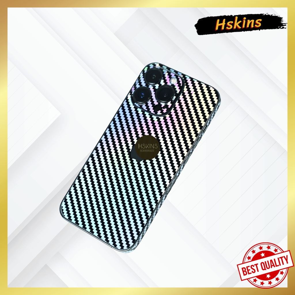 Miếng dán skin carbon 3D 7 màu iPhone 14 Pro Max / 13 Pro Max / 12 Pro Max / 11 Pro Max /  Xs max lưng full viền