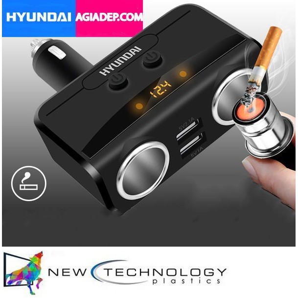 Bộ chia tẩu sạc xe hơi xịn Cao cấp hàng hiệu HYUNDAI 2 tẩu - 2 cổng USB (Agiadep) | WebRaoVat - webraovat.net.vn