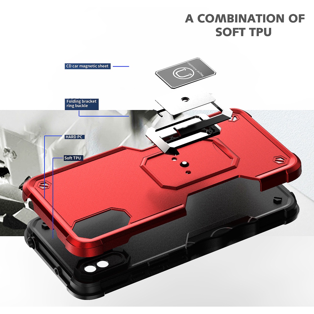 Armor Phone Case Xiaomi Mi 11T 11T Pro Poco X4 Pro 5G Poco X3 X3 Pro Poco M4 Pro 4G Redmi 9A Redmi 9 Shockproof Kickstand Protective Cover Back Case
