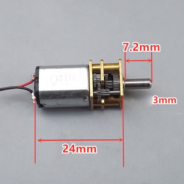 Động cơ giảm tốc bánh răng kim loại N20 DC 3V - 9V tốc độ 36 - 108 RPM