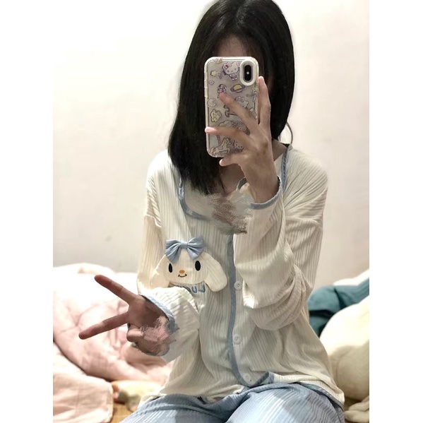 Bộ ngủ pyjama tơ lụa đáng yêu dài tay mát mịn nhẹ tâng🥰 oder 15-20 ngày