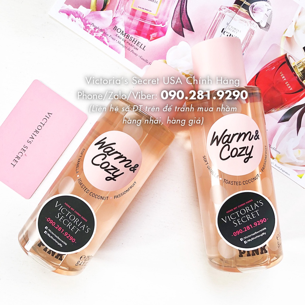 Xịt toàn thân Pink- Warm & Cozy Mist, mùi nồng ấm, ngọt ngào